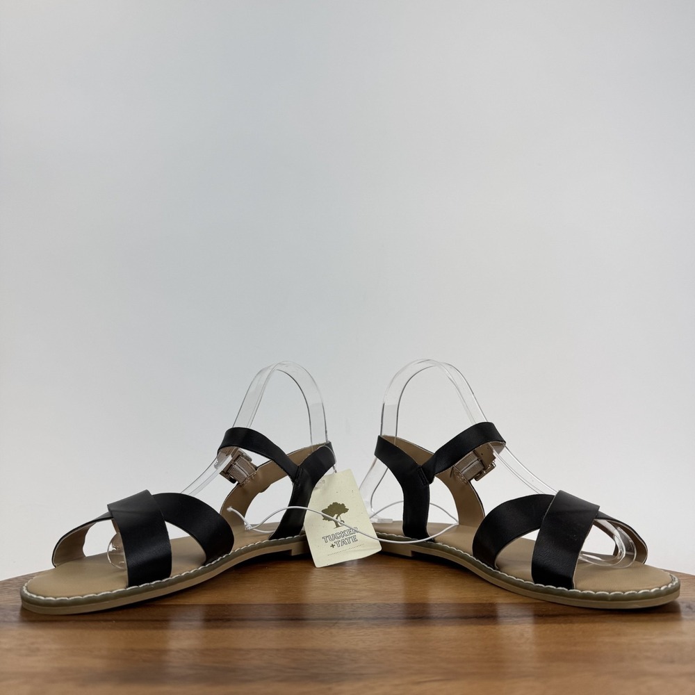 New Girls Big Kids Tucker + Tate Tarya Black Strappy Adjustable Sandals Size 3 Y - Picture 5 of 8